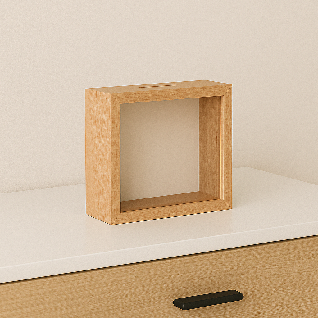 Tirelire Bois Transparente 5