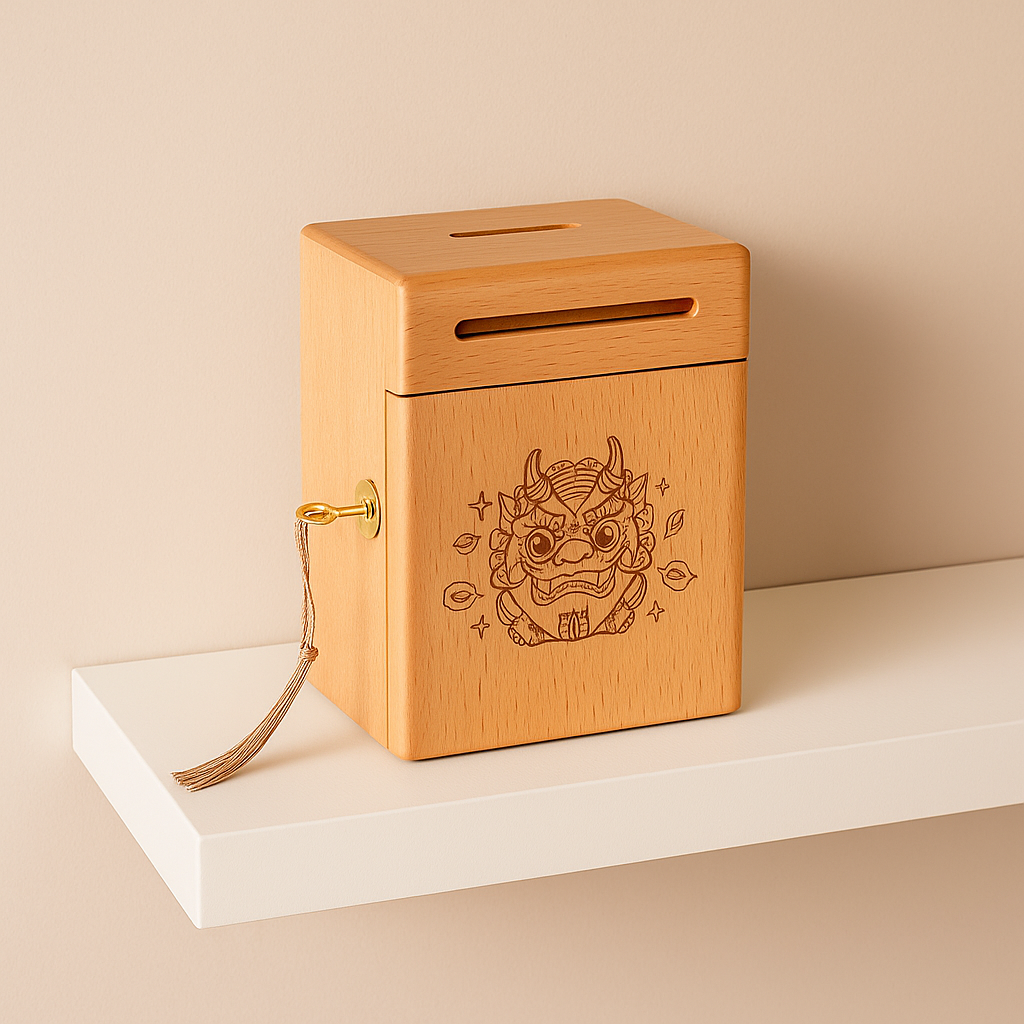Tirelire Chinoise En Bois 2
