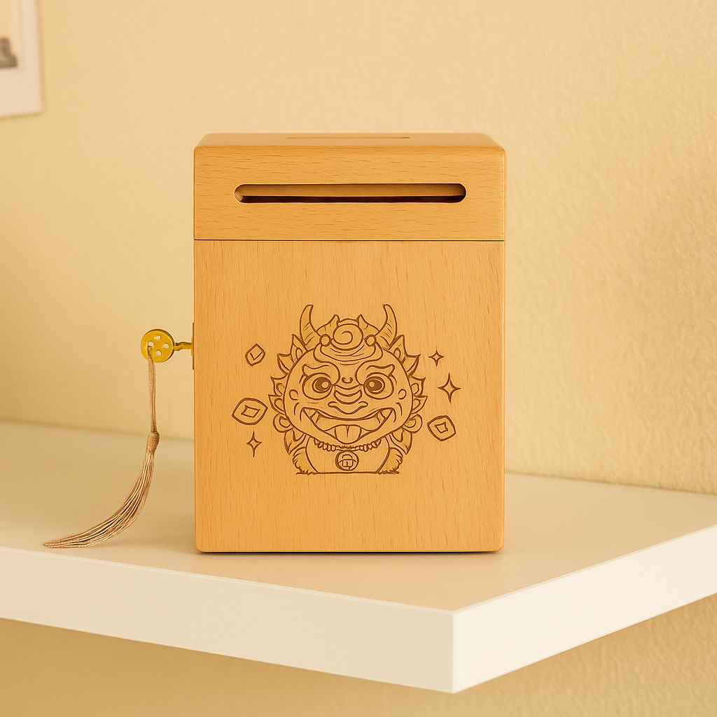 Tirelire Chinoise En Bois 3