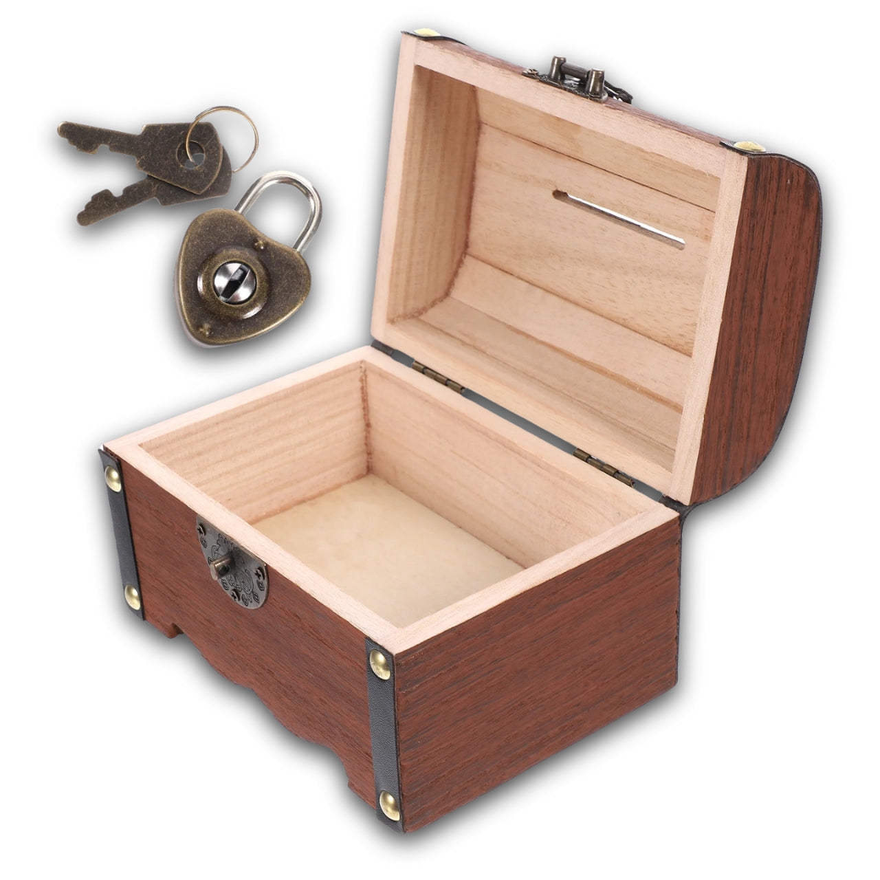 Tirelire En Bois Avec Cadenas 2