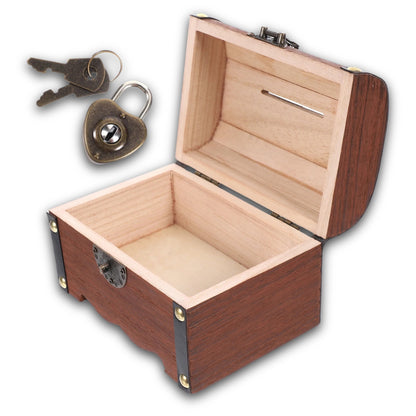 Tirelire En Bois Avec Cadenas 2