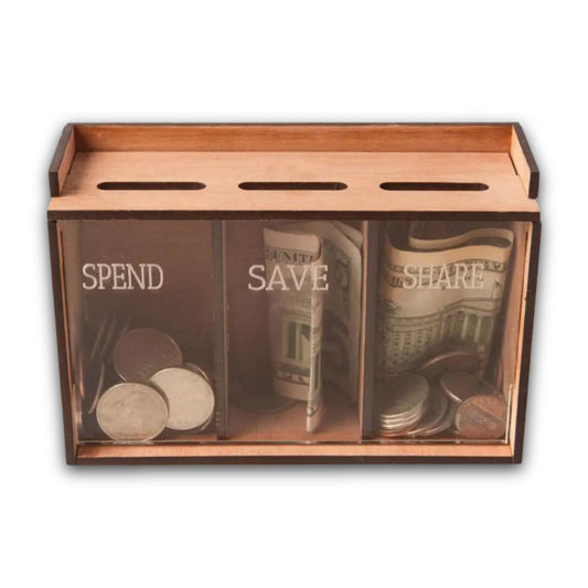 Tirelire En Bois Avec Compartiment 1