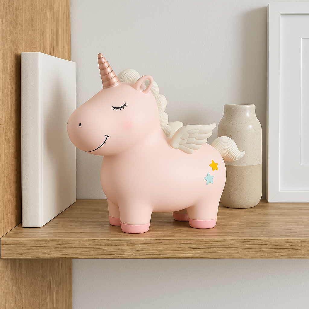 Tirelire Licorne Rose 2